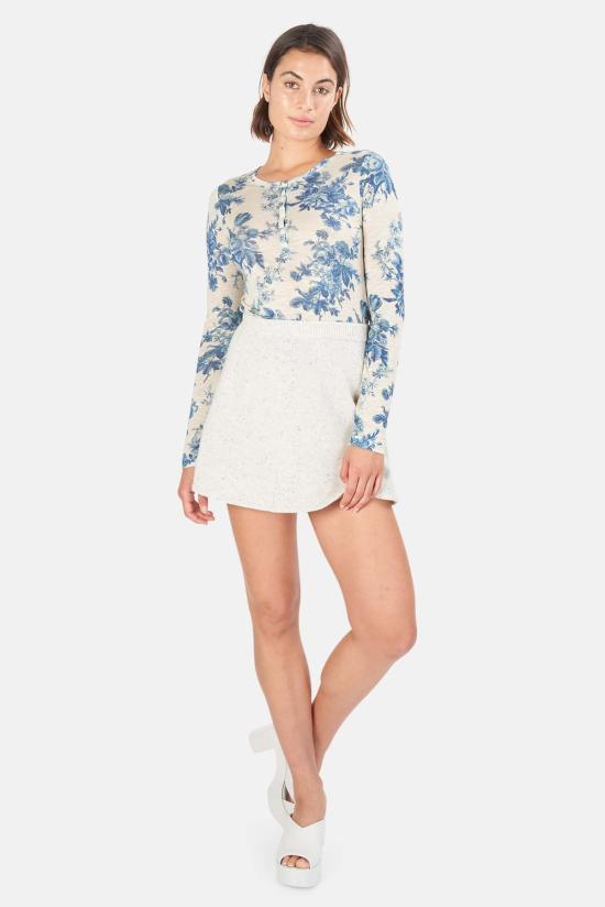  러브쉐이크팬시 숏 스커트 러브 쉑 팬시 랜체스터 미니 스커트 쿠키 앤 크림 - LOVESHACKFANCY