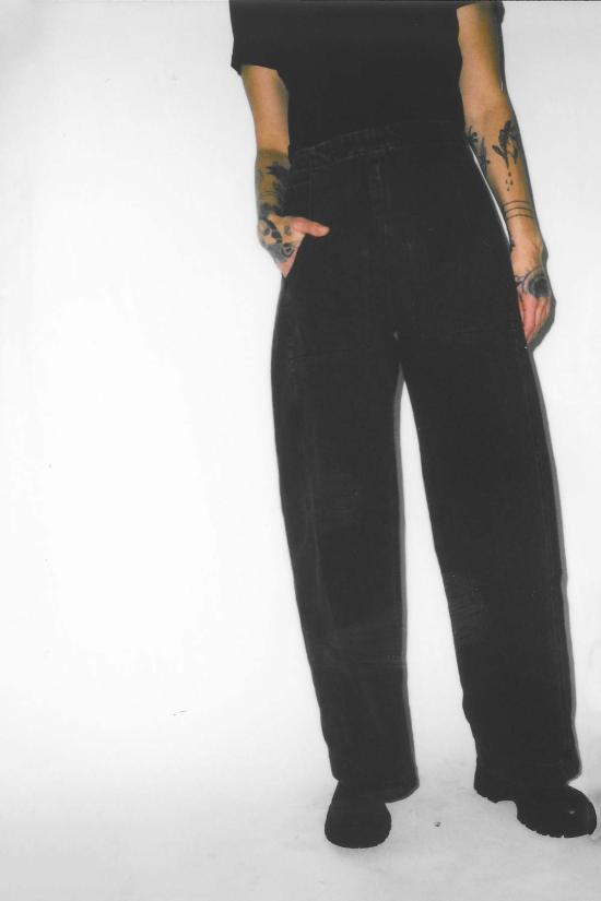  레이첼 코미 데님 팬츠 타니 팬츠 워시드 블랙 데님 - RACHEL COMEY