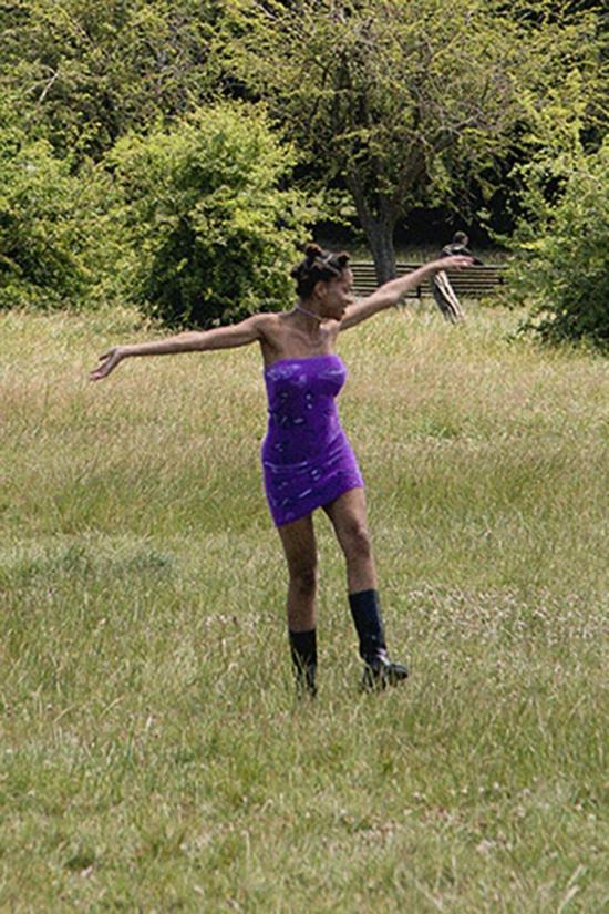  하우스오브써니 숏 원피스 House Of Sunny Crazy Town 호크니 퍼플 히트 - HOUSE OF SUNNY