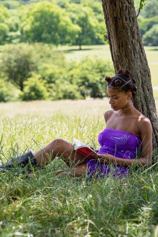  하우스오브써니 숏 원피스 House Of Sunny Crazy Town 호크니 퍼플 히트 - HOUSE OF SUNNY