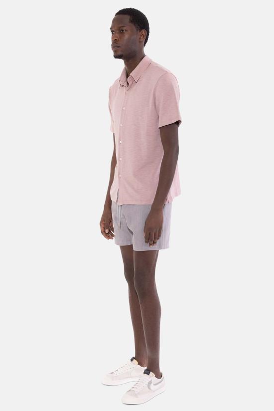  Blue&Cream 반팔 셔츠 블루&크림 반팔 버튼다운 슬럽 저지 더스트 로즈 - BLUE&CREAM