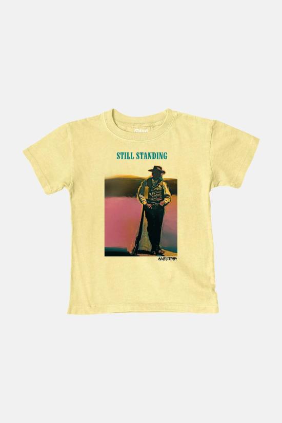  [키즈] 블루&크림 탑 키즈  스틸 스탠딩 티 버터/그린