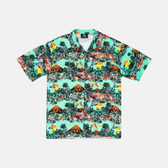  마우나케아 반팔 셔츠 마우나 케아 하와이안  그린/하와이