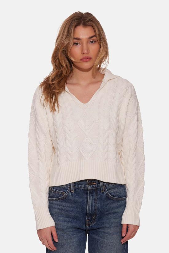  더 타일 클럽 스웨터 BCWT230CBL WHITE