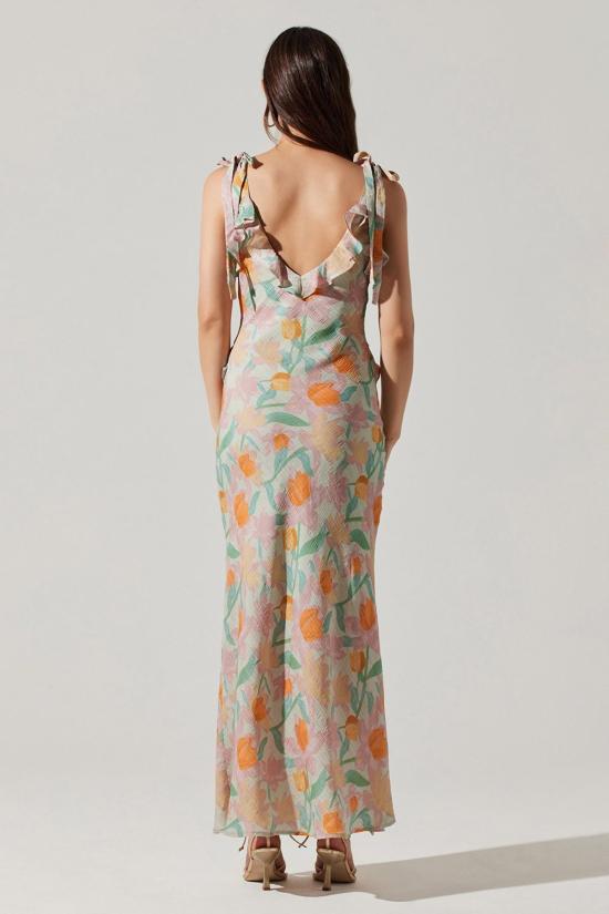  아스트라 더 라벨 롱 원피스 아스트 더 라벨 소르베 드레스 민트 핑크 플로럴 - ASTR The Label