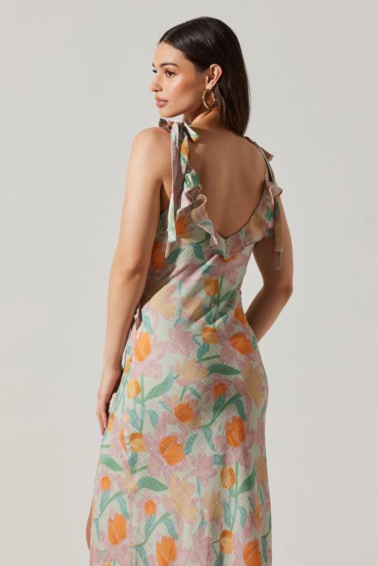  아스트라 더 라벨 롱 원피스 아스트 더 라벨 소르베 드레스 민트 핑크 플로럴 - ASTR The Label