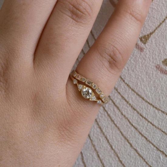  제니 권 디자인스 반지 제니 권, 다이아몬드 퓨전 아치 밴드 디자인 - JENNIE KWON DESIGNS