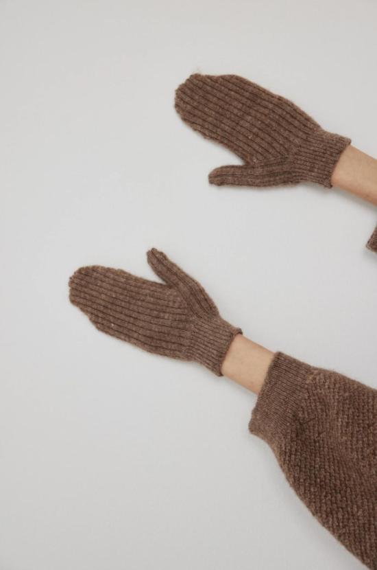  울 하이드 장갑 리브 미튼