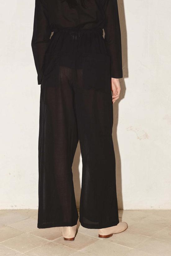  다두라 스트레이트 팬츠 다투라 태 바티스트 코튼 팬츠 블랙 - DATURA