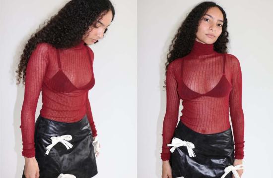  Standard Issue 터틀넥 표준 이슈 아네모네 튈 스키비 레드 - OTHER BRANDS