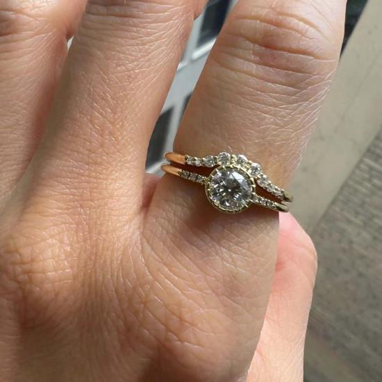  제니 권 디자인스 반지 제니 권 디자인 다이아몬드 리플 아치 링 14K 옐로우/14K 로즈/14K 화이트 - JENNIE KWON DESIGNS