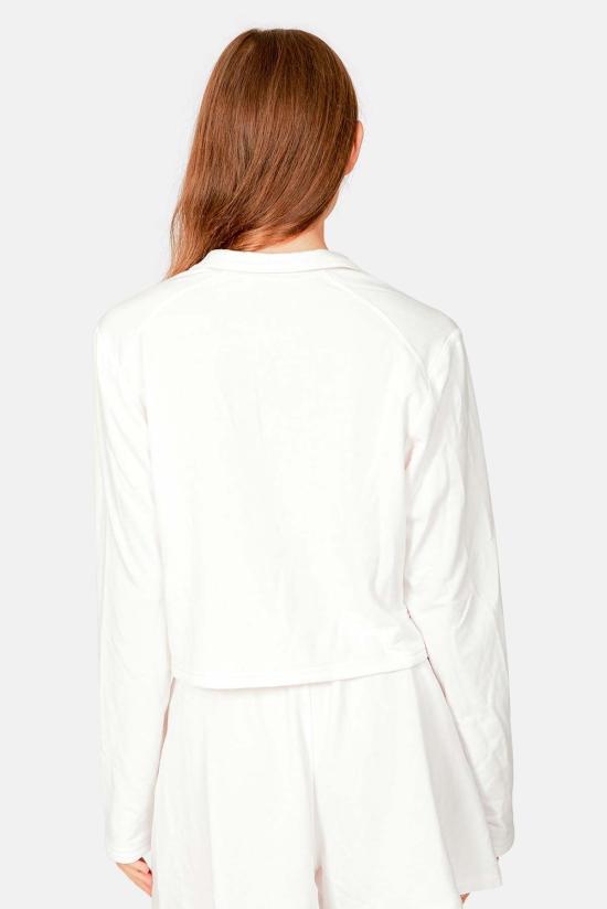  Blue&Cream 후드 티셔츠 블루&크림 찰리 크롭 팝 칼라 화이트 - BLUE&CREAM