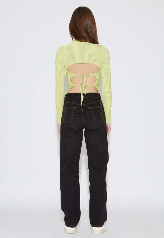  파이드 미 나우 긴팔 티셔츠 Find Me Now 오드리 리브 니트 크롭 탑 - FIND ME NOW