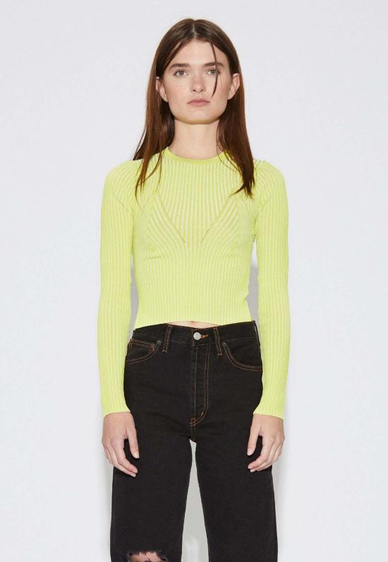  파이드 미 나우 긴팔 티셔츠 Find Me Now 오드리 리브 니트 크롭 탑