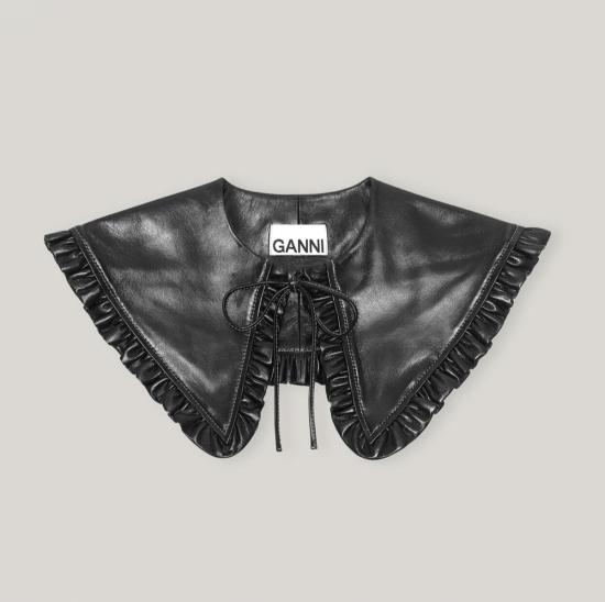  가니 머플러/스카프 가죽 칼라 블랙 - GANNI