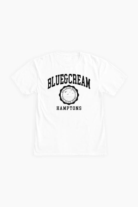  블루&크림 반팔 티셔츠 BNCMSU23 10 WHITE - BLUE&CREAM