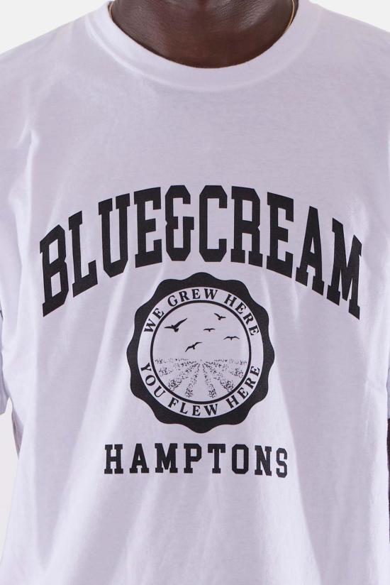  블루&크림 반팔 티셔츠 BNCMSU23 10 WHITE - BLUE&CREAM