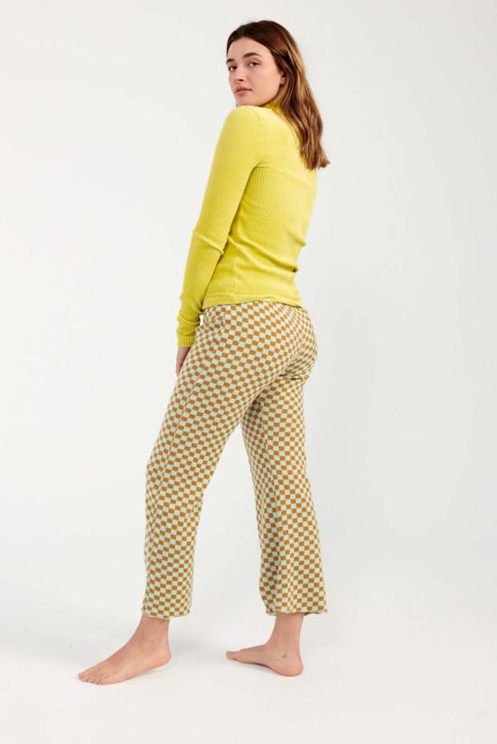  케이코 스트레이트 팬츠 Kk Co 체크 무늬 캐년 팬츠 민트/진저 - KKCO