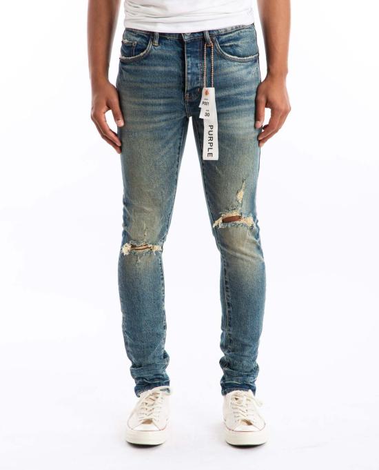  퍼플 브랜드 데님 팬츠 퍼플 9 투 5 진 다크 인디고