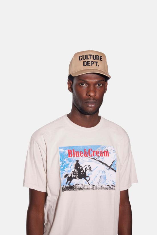  블루&크림 볼캡 블루앤크림 컬처 디파트 스냅백 캡 탄 - BLUE&CREAM
