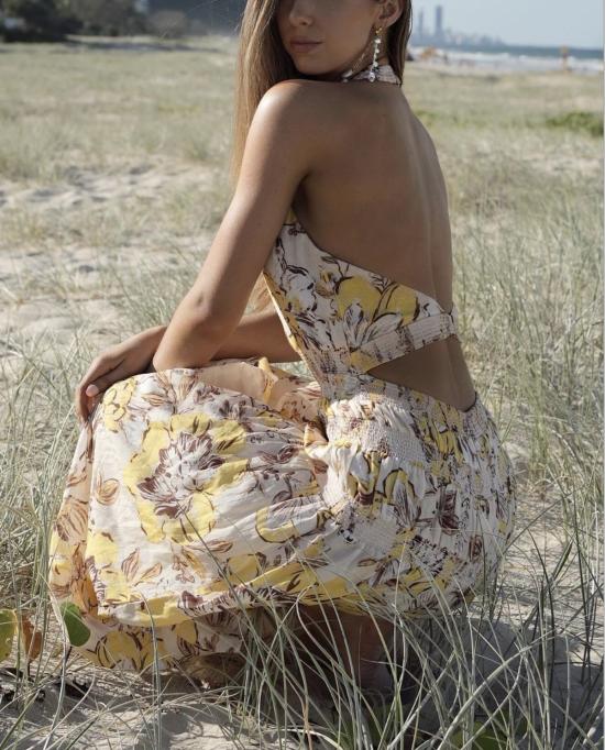  시그니피컨트 아더 롱 원피스 Significant Other Aisha 맥시 드레스 미모사 플로럴 - SIGNIFICANT OTHER