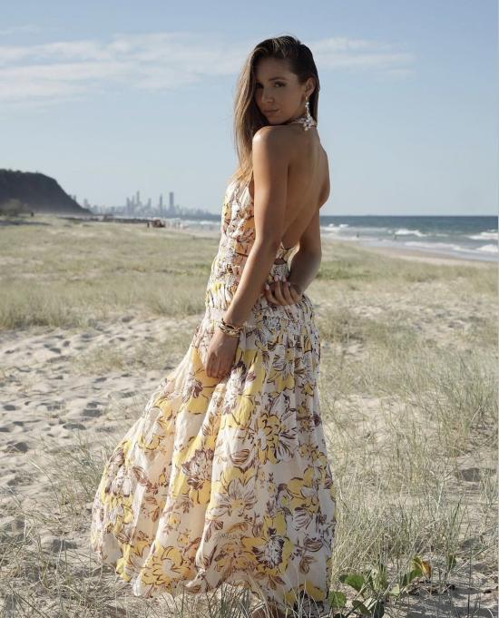  시그니피컨트 아더 롱 원피스 Significant Other Aisha 맥시 드레스 미모사 플로럴 - SIGNIFICANT OTHER