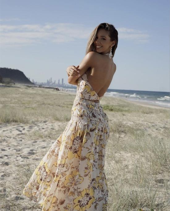  시그니피컨트 아더 롱 원피스 Significant Other Aisha 맥시 드레스 미모사 플로럴 - SIGNIFICANT OTHER