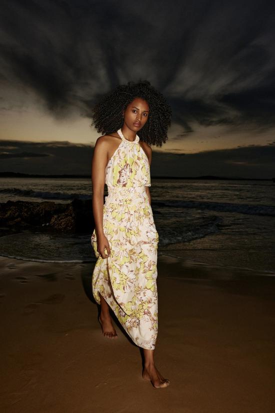  시그니피컨트 아더 롱 원피스 Significant Other Aisha 맥시 드레스 미모사 플로럴 - SIGNIFICANT OTHER