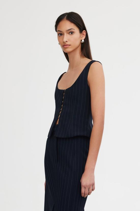  시그니피컨트 아더 롱 스커트 Significant Other Sinead 스커트 미드나잇 핀스트라이프 - SIGNIFICANT OTHER