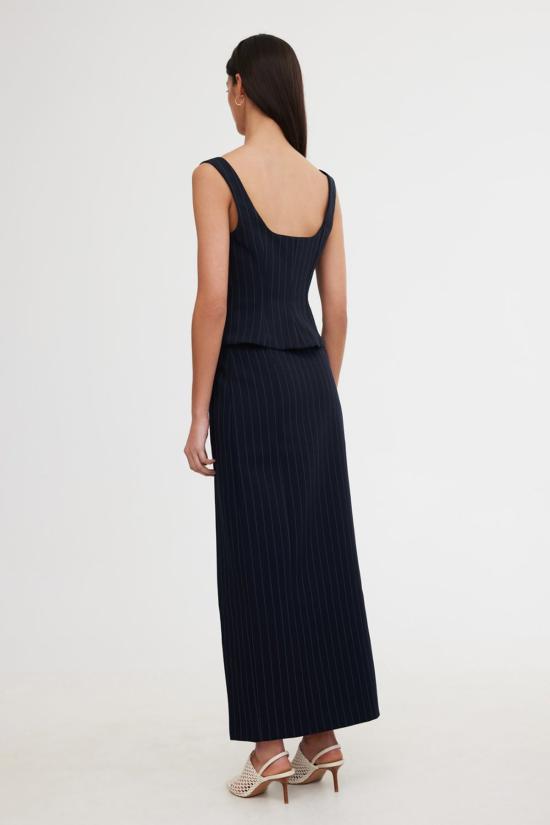  시그니피컨트 아더 롱 스커트 Significant Other Sinead 스커트 미드나잇 핀스트라이프 - SIGNIFICANT OTHER