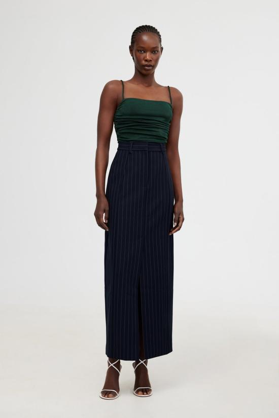  시그니피컨트 아더 롱 스커트 Significant Other Sinead 스커트 미드나잇 핀스트라이프 - SIGNIFICANT OTHER