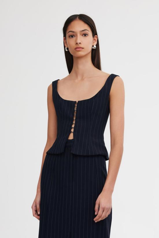  시그니피컨트 아더 롱 스커트 Significant Other Sinead 스커트 미드나잇 핀스트라이프 - SIGNIFICANT OTHER