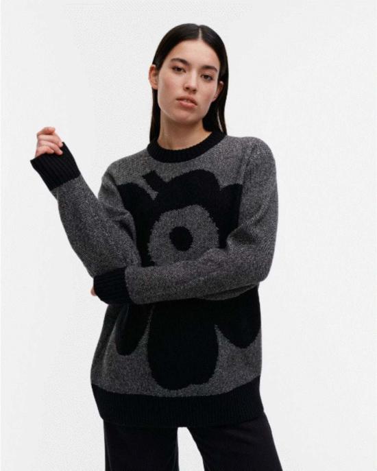  마리메꼬 스웨터 Marimekko Pehmyt Unikko  블랙 - MARIMEKKO