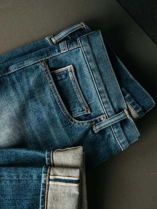  카토 데님 팬츠 해머 스트레이트 10.5 온스 레인워시 진 인디고 - KATO