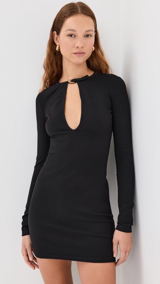  스타우드 숏 원피스 Staud Astor 미니 드레스 블랙 - STAUD