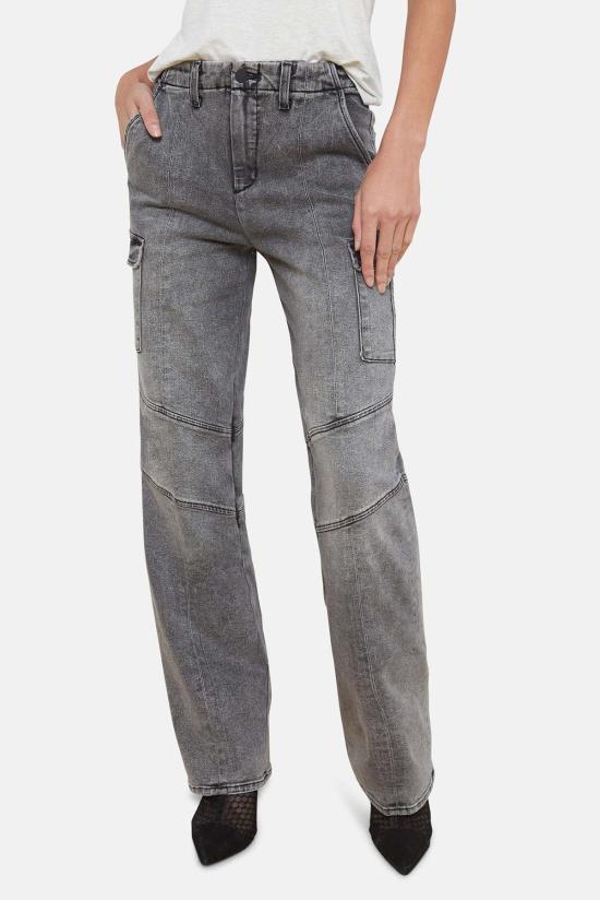  라장스 데님 팬츠 L'Agence Brooklyn High Rise Utility Wide Leg Jean Magnesite - L'AGENCE