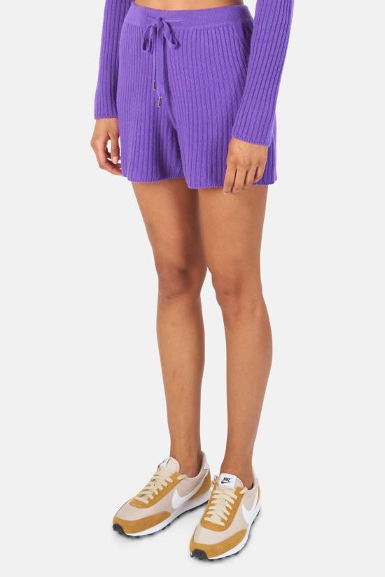  더 타일 클럽 숏팬츠 타일 클럽 페니 리브 캐시미어 반바지 퍼플 - THE TILE CLUB