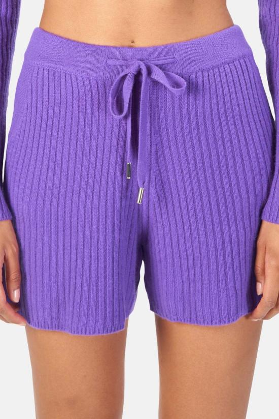  더 타일 클럽 숏팬츠 타일 클럽 페니 리브 캐시미어 반바지 퍼플 - THE TILE CLUB