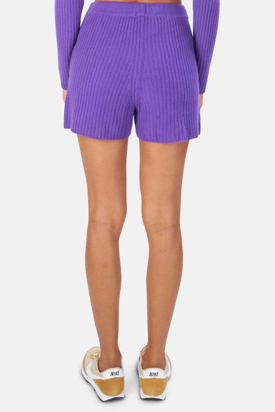  더 타일 클럽 숏팬츠 타일 클럽 페니 리브 캐시미어 반바지 퍼플 - THE TILE CLUB
