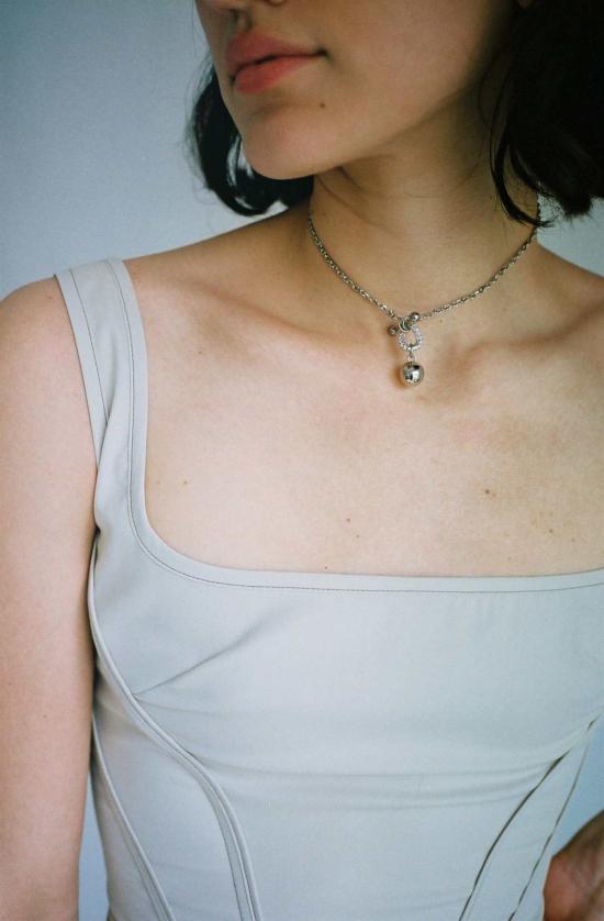  프리스카베라 민소매 티셔츠 세서미 스트레치 레인웨어 코르셋 탑 그레이 - PRISCAVERA