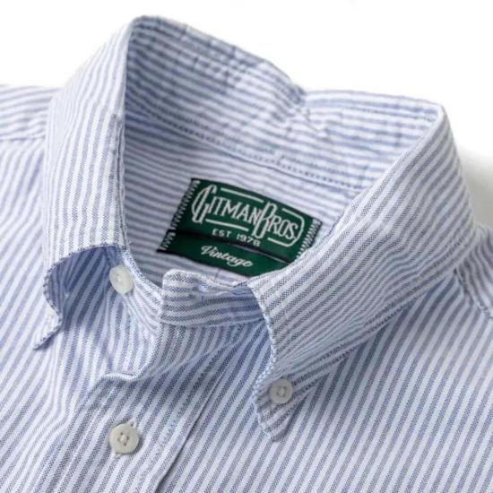  Gitman Bros. 긴팔 셔츠 옥스포드  블루 스트라이프 - OTHER BRANDS