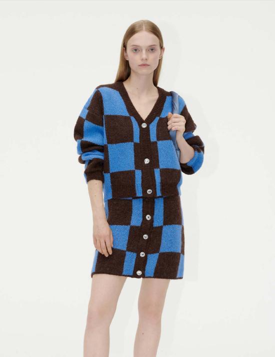  스티네 고야 숏 스커트 스틴 고야 누라 스커트 오션 체크