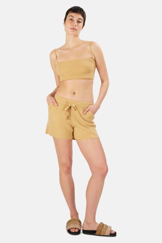  더 타일 클럽 민소매 티셔츠 타일 클럽 더 레인 크롭드 캐시미어 캐미 캐멀 - THE TILE CLUB