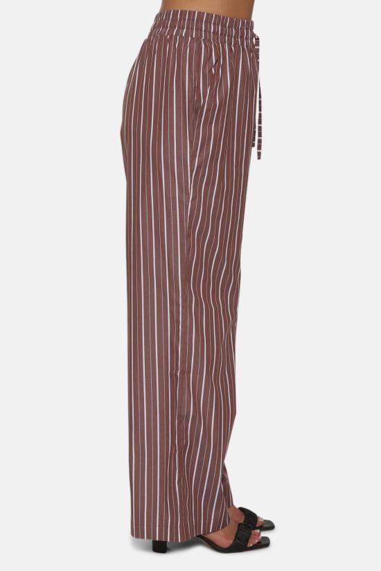  더 타일 클럽 스트레이트 팬츠 타일 클럽 조지카 비치 팝린 팬츠 브라운 스트라이프 - THE TILE CLUB