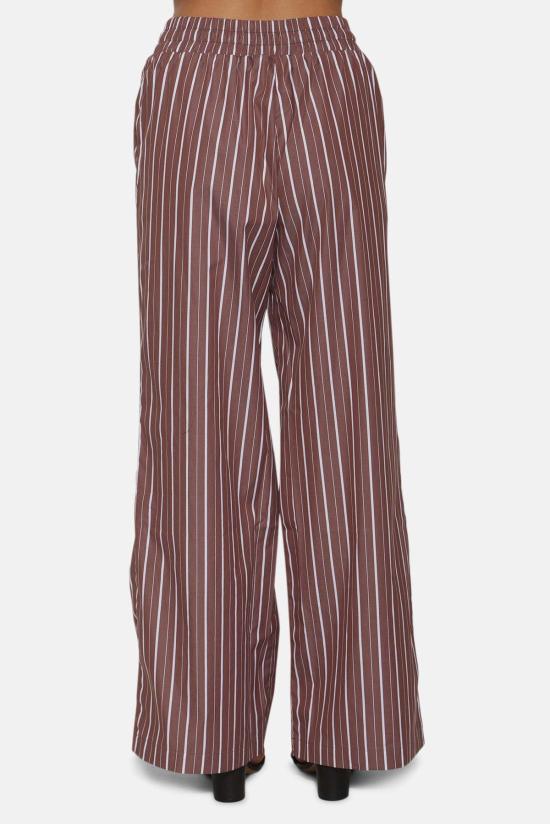  더 타일 클럽 스트레이트 팬츠 타일 클럽 조지카 비치 팝린 팬츠 브라운 스트라이프 - THE TILE CLUB