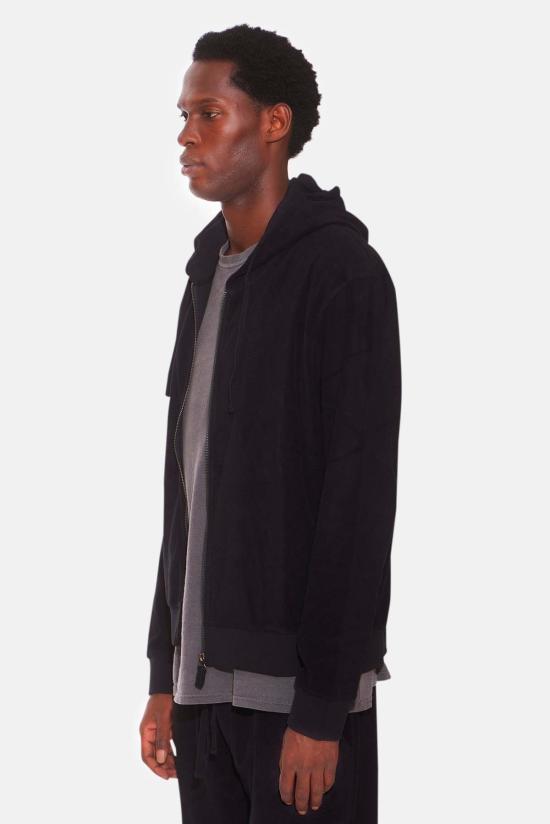  Blue&Cream 자켓 블루&크림 B&C 지퍼 후드 티셔츠 블랙 - BLUE&CREAM