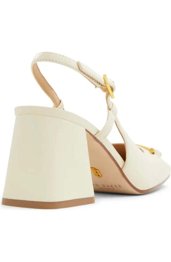  테드베이커 샌들 Ted Baker Mia Icon 가죽 슬링백 펌프스 화이트 - TED BAKER