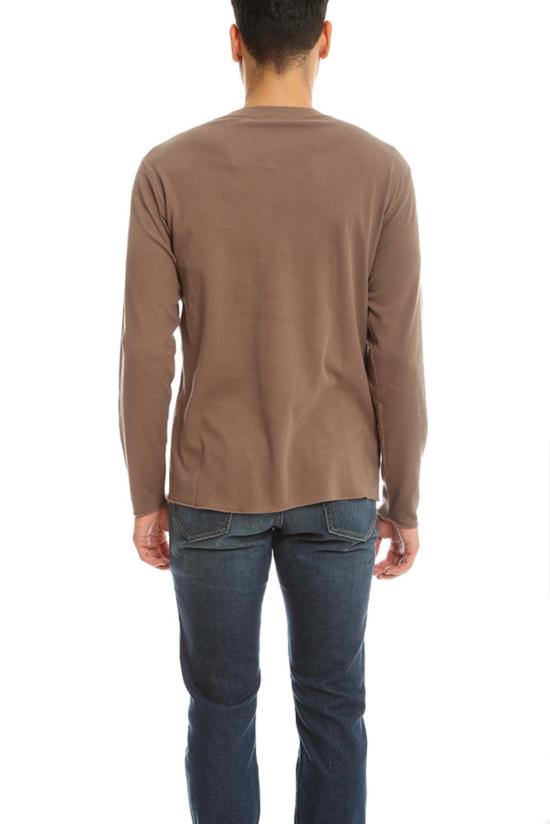  루시앙 팔라피네 긴팔 티셔츠 Lucien Pellat Finet 자수 리프 티셔츠 브라운 - LUCIEN PELLAT-FINET