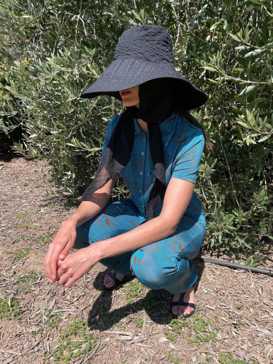  베클리나 버킷햇 스카프  블랙 - BEKLINA