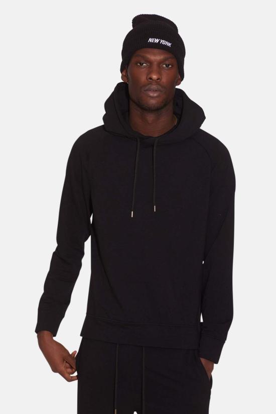  Blue&Cream 후드 티셔츠 블루&크림 메이슨 풀오버 후드 티셔츠 블랙 - BLUE&CREAM